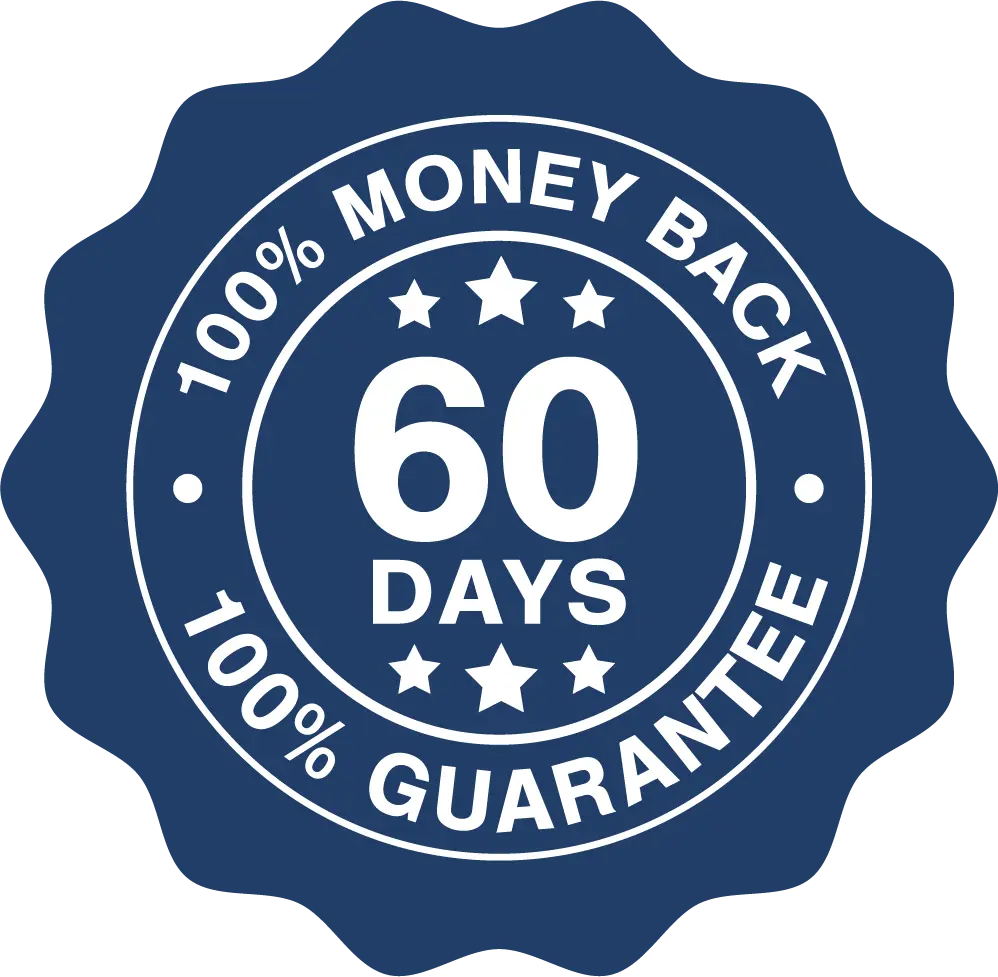 60-day 100% money-back guarantee badge for NerveCell